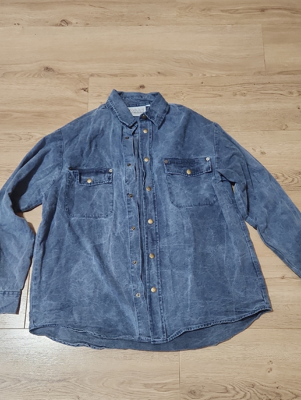 Koolah Blue Denim Button-Up Shirt Vintage Made In Australia